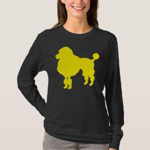 Gele poedel hond silhouet t-shirt