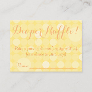 Gele poka Dot Baby shower Diaper Raffle Tickets Informatiekaartje