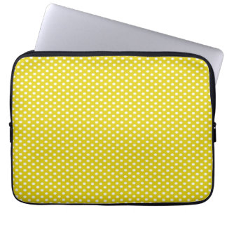Gele poka Dots Laptop Sleeve