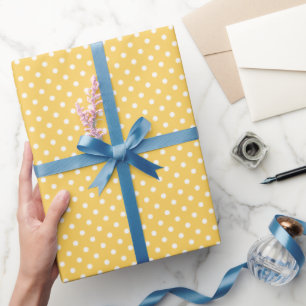  gele polka dot cadeaupapier