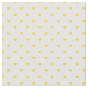 Gele polka dot harten stof