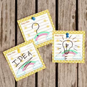 Gele polka stippen, leuke sterren & regenbogen 3" post-it® notes