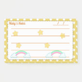 Gele polka stippen, schattige sterren & regenbogen post-it® notes (Voorkant)