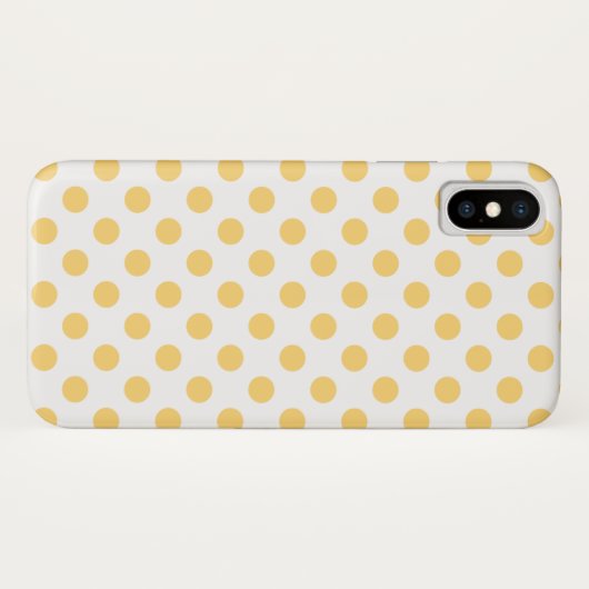 Gele polkadots Case-Mate iPhone case (Achterkant (horizontaal))