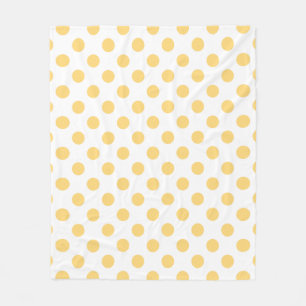 Gele polkadots fleece deken