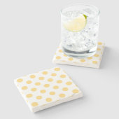 Gele polkadots stenen onderzetter (Zijkant)