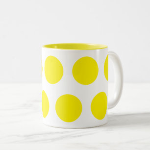 Gele polkadots tweekleurige koffiemok