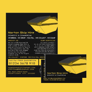 Gele pomp, Skip/Dumpster Company Adverteren Flyer