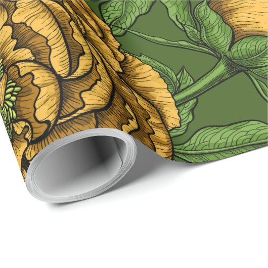 Gele pony bouquet cadeaupapier (Rol Hoek)