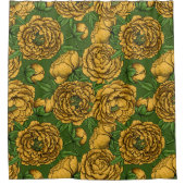 Gele pony bouquet douchegordijn (Voorkant)