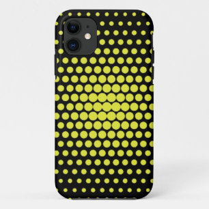 Gele pooldots op zwart iPhone 11 hoesje