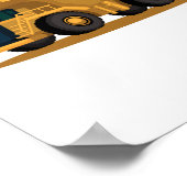 gele poster van een kiepwagen bouwvoertuig (Hoek)