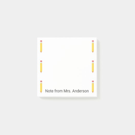 Gele potlood Boarder Personaliseren Post-it® Notes (Voorkant)