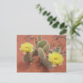 Gele Prickley Pear Briefkaart (Staand voorkant)