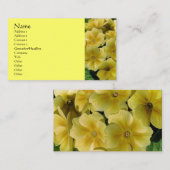 Gele primrose Bloem Visitekaartje (Voorkant / Achterkant)