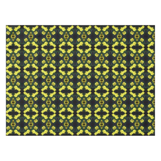Gele Primrose Bloemen Abstract Tafelkleed (Voorkant (Horizontaal))
