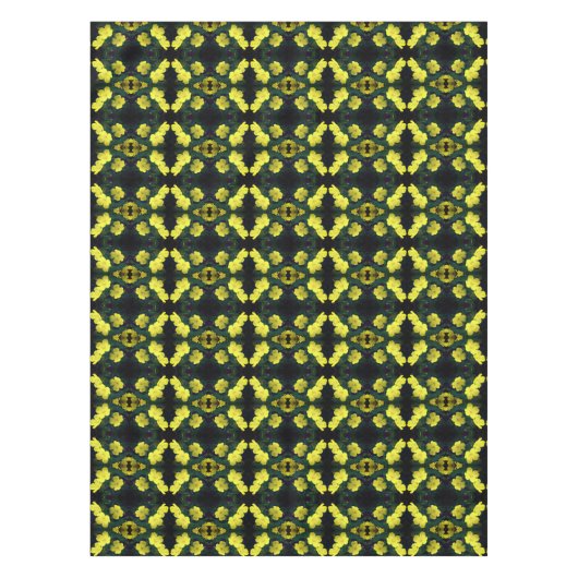 Gele Primrose Bloemen Abstract Tafelkleed (Voorkant)