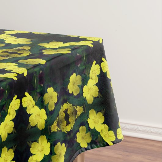 Gele Primrose Bloemen Abstract Tafelkleed (Voorbeeld)