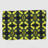  Gele Primrose Flowers Abstract Patroon Golfhanddoek (Horizontaal)