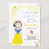 Gele Prinses Verjaardag Uitnodiging (Voorkant / Achterkant)