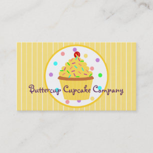 Gele prinsessen Cupcake Baker of Party Planner Visitekaartje