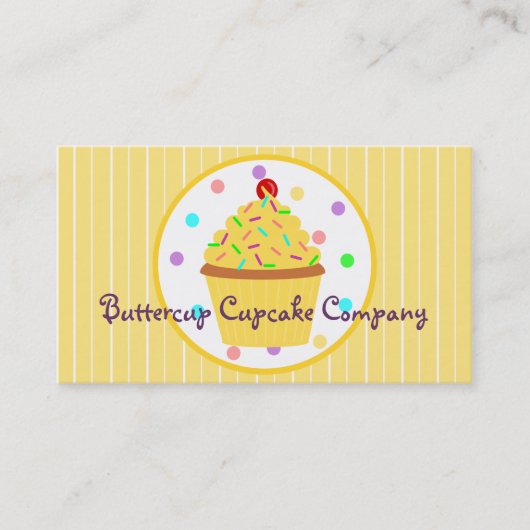 Gele prinsessen Cupcake Baker of Party Planner Visitekaartje (Voorkant)