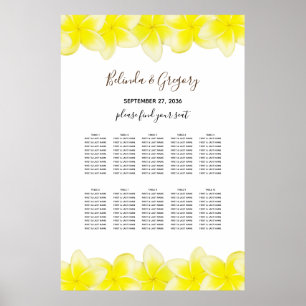 Gele pruimterie Frangipani Weddenschappen Poster