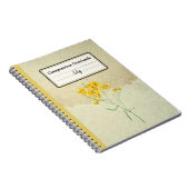 Gele Psilostrophe Sparsiflora gepersonaliseerd Com Notitieboek (Rechterzijde)