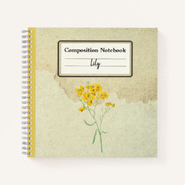 Gele Psilostrophe Sparsiflora gepersonaliseerd Com Notitieboek