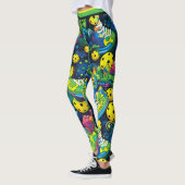 Gele psychedelische pickleballs leggings (Links)