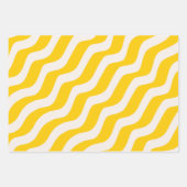 Gele Psychedelische Stripes Retro Wavy Lines Inpakpapier Vel (Voorkant 2)
