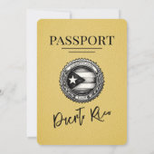 Gele Puerto Rico Paspoort bruiloft Kaart (Achterkant)