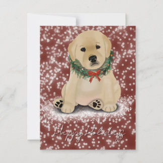 Gele Puppy Kerstkaart