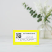 gele QR-code Visitekaartje (Staand voorkant)