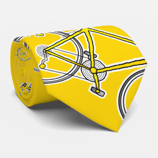 Gele racefietst stropdas, cadeau voor wielrenners stropdas