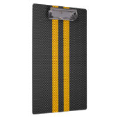 Gele racestrips koolstofvezel stijl klembord (Rechts)