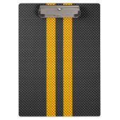 Gele racestrips koolstofvezel stijl klembord (Voorkant)