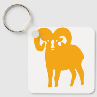 Gele Ram Zodiac - Krachtige Aries Silhouet Sleutel Sleutelhanger