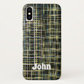 Gele rasterlijnen Art Pattern iPhone Case-Mate iPhone Case (Achterkant)