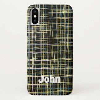 Gele rasterlijnen Art Pattern iPhone iPhone X Hoesje