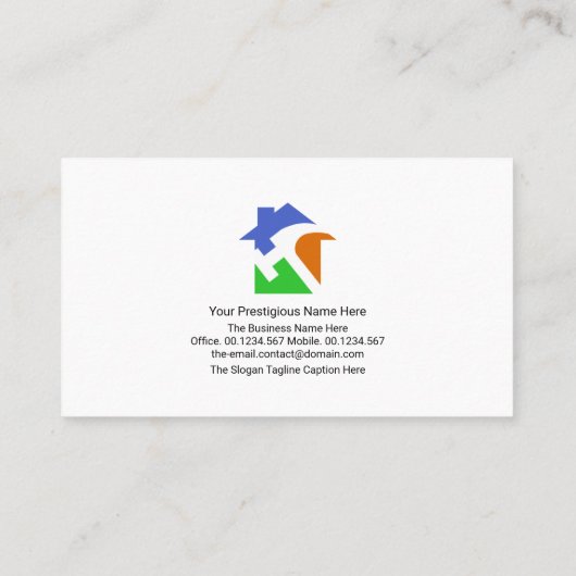 Gele Red A-Lijst Building Structure, Engineer Visitekaartje (Achterkant)