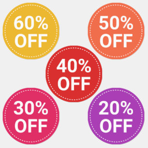 Gele Red Paars Small Business Sales 60% korting Labels