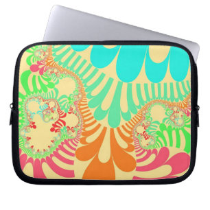 Gele regenboogmod laptop sleeve