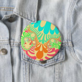 Gele regenboogmod ronde button 4,0 cm (In situ)