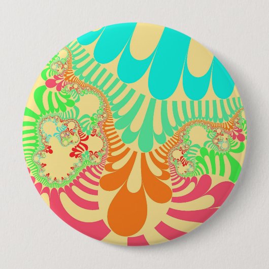 Gele regenboogmod ronde button 4,0 cm (Voorkant)