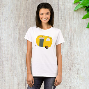 Gele Retro Camper Van met Feeënlichtjes T-shirt