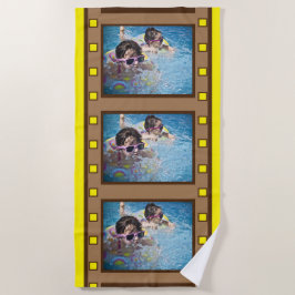 Gele Retro Film Strip Foto Strandlaken