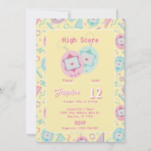 Gele Retro Gaming Virtuele Huisdier Verjaardag