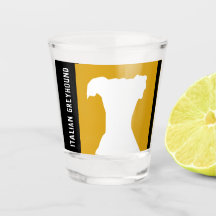 Gele Retro Italiaans Grijshond Iggy Shot Glass
