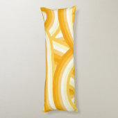 Gele Retro Regenboog Stripes Patroon Lichaamskussen (Achterkant (Verticaal))